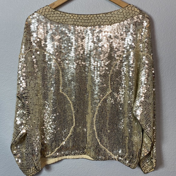 Vintage Woman's Raiment Fashions New York Fully Beaded Evening Top - Picture 6 of 9